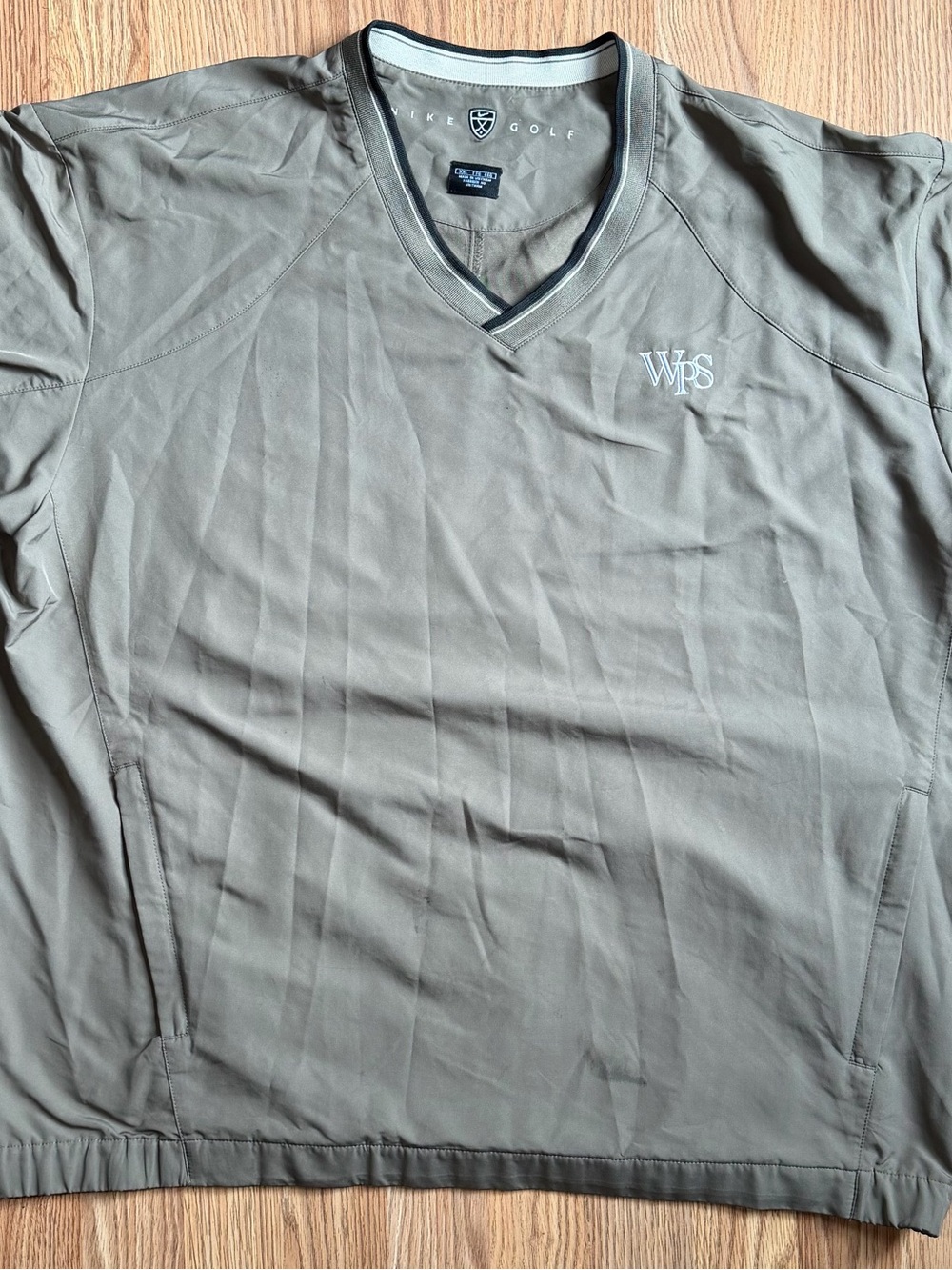 Nike Olive Green V-Neck Golf Pullover with WPS Embroidery